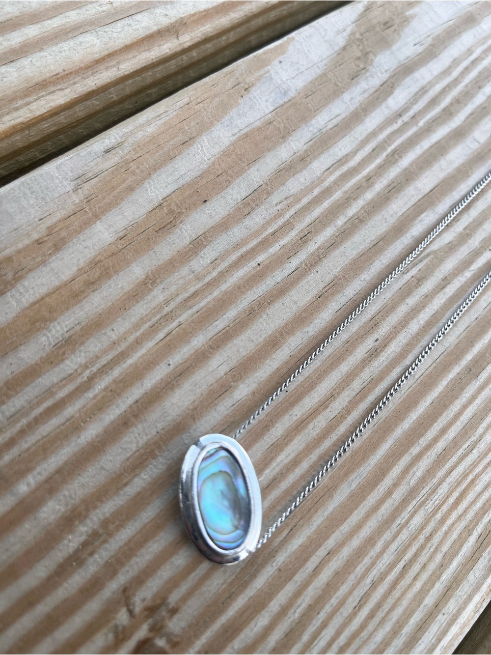 Avon Oval Abalone Pendant Necklace